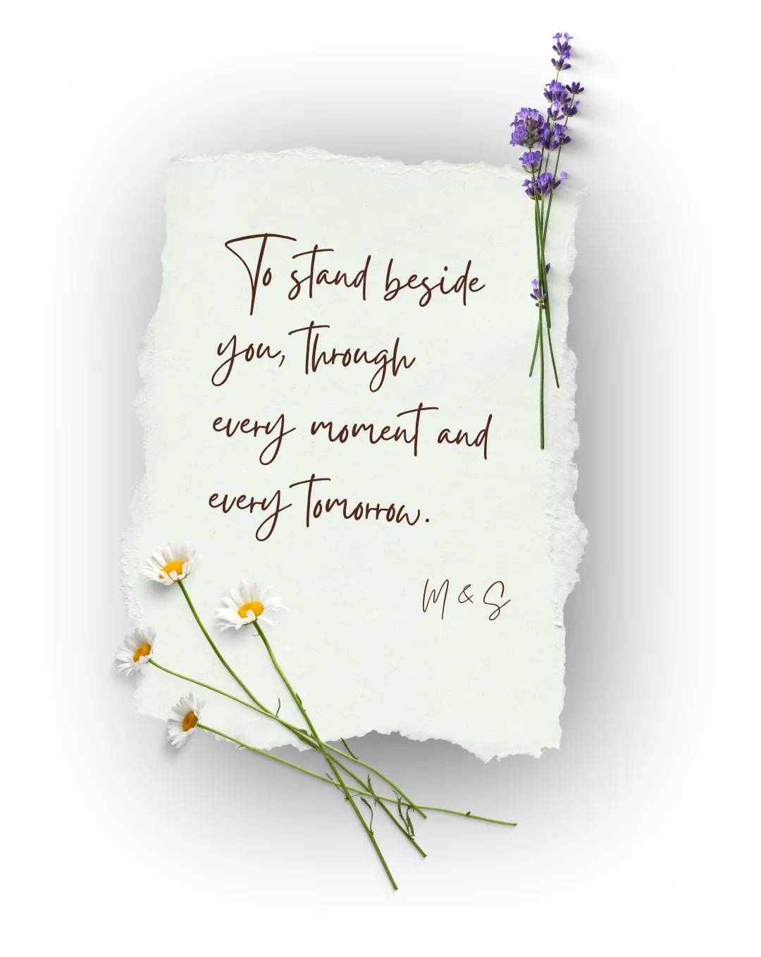 A handwritten note from the couple