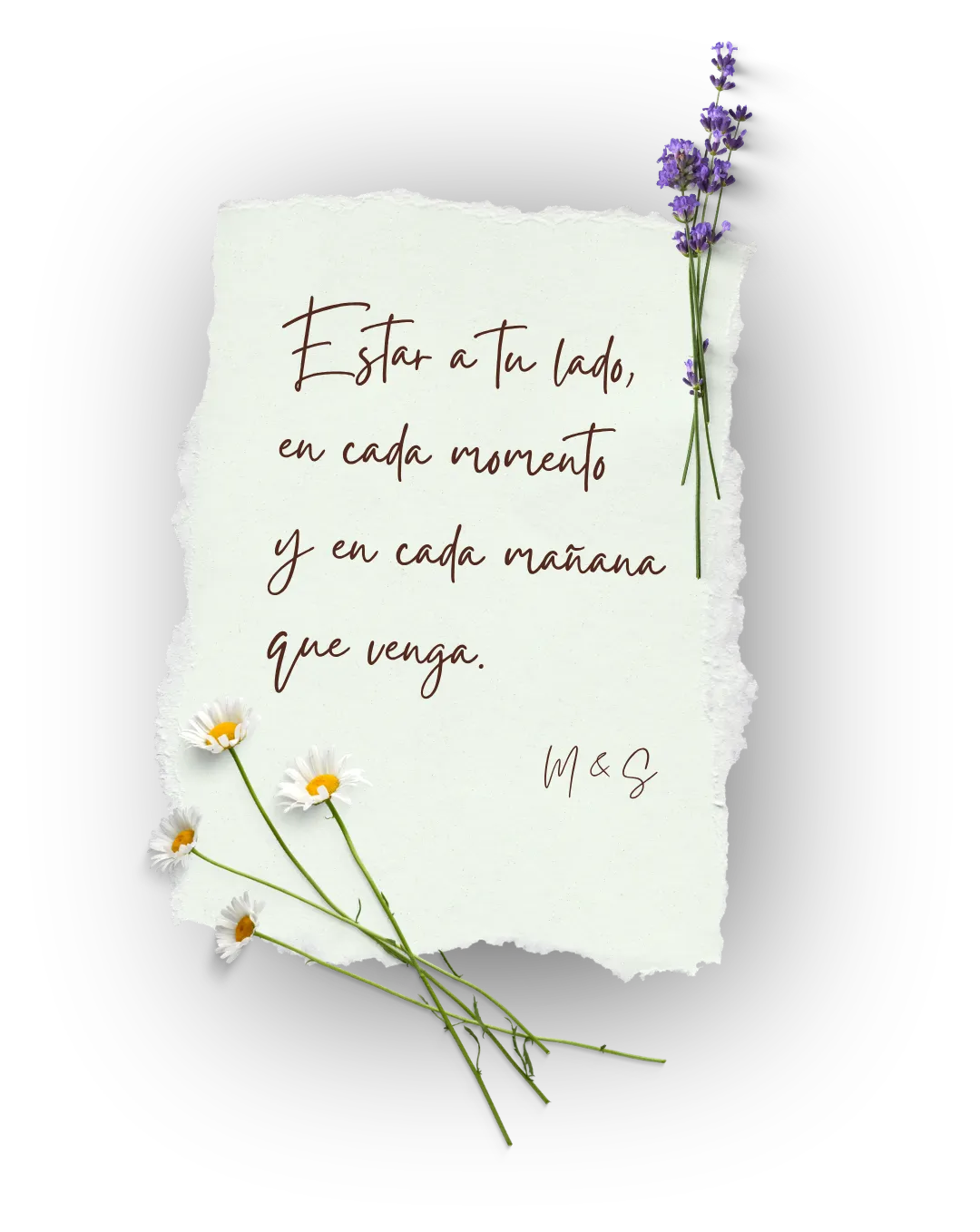 A handwritten note from the couple